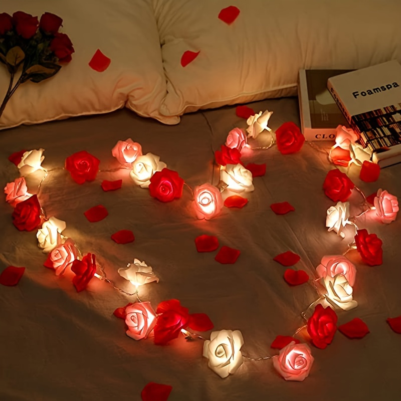 LED Rose String Lights For Wedding Garden And Room Decoration