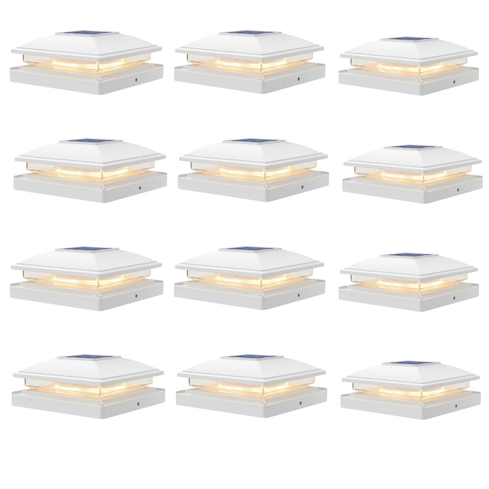 Flickering Flame Solar Post Cap Lights for Outdoor Deck and Fence