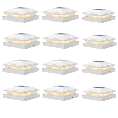 Flickering Flame Solar Post Cap Lights for Outdoor Deck and Fence