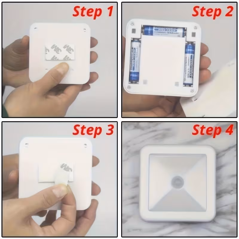   sensor 6 led floor ceiling wall light wireless ip44 auto on off energy saving plug and play installation   design suitable for   stairs living rooms bedrooms batteries not included ideal for home 7