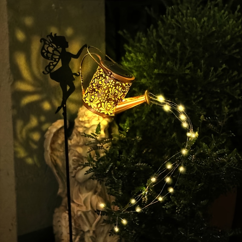 Vintage Solar Watering Can Garden String Lights