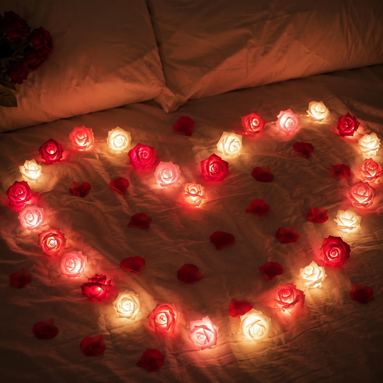 LED Rose String Lights For Wedding Garden And Room Decoration