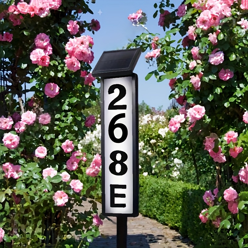 Solar Powered House Number Lawn Lamp For Outdoor Addresses