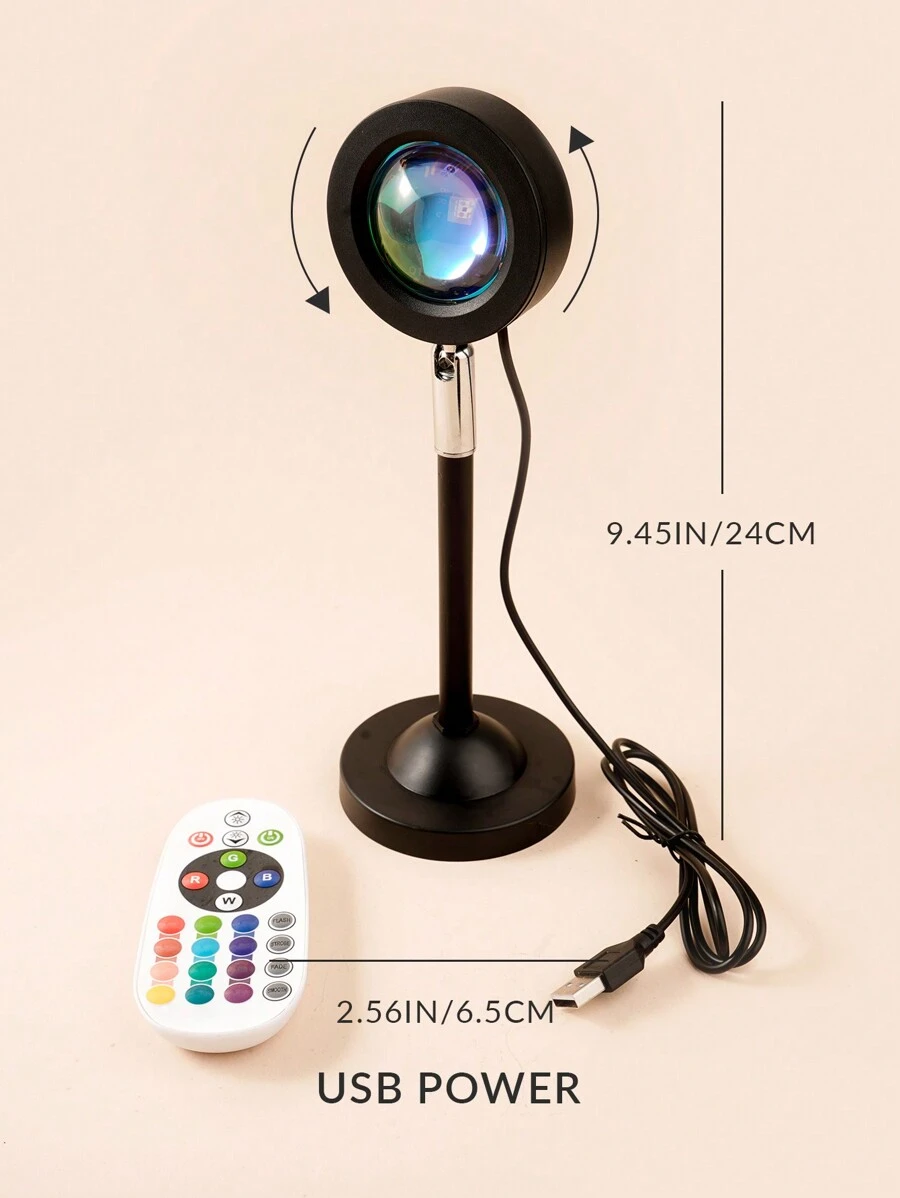 1pc 180 Degree Adjustable Led Remote Controlled RGB 16 Color Projector Lamp & Atmosphere Light For Live Streaming & Photography - Multicolor - View 8