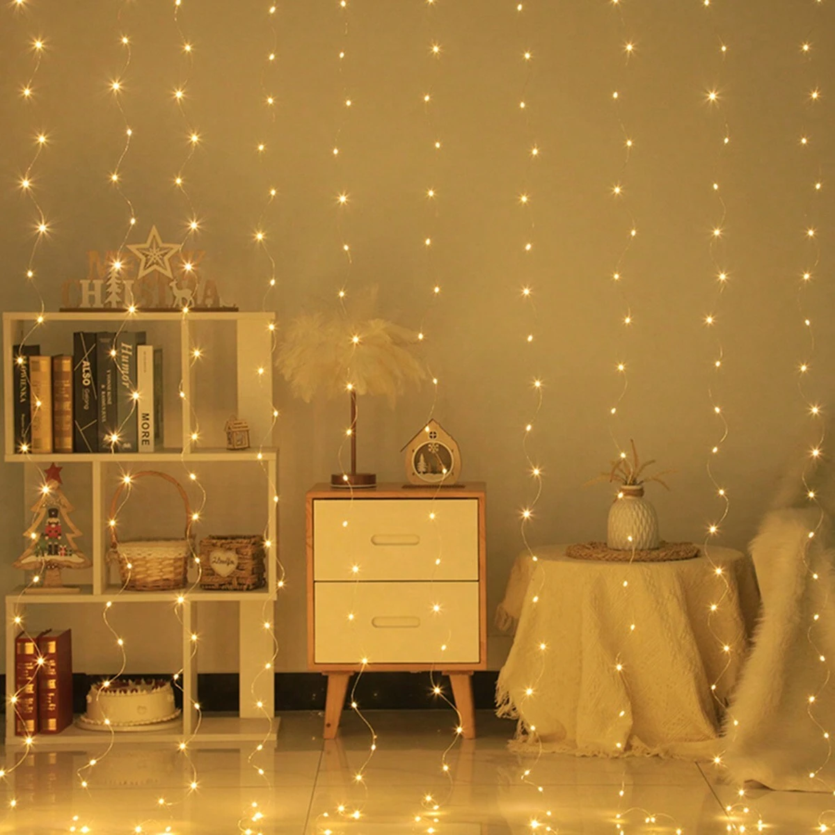 LED Window Curtain String Lights With Remote Control