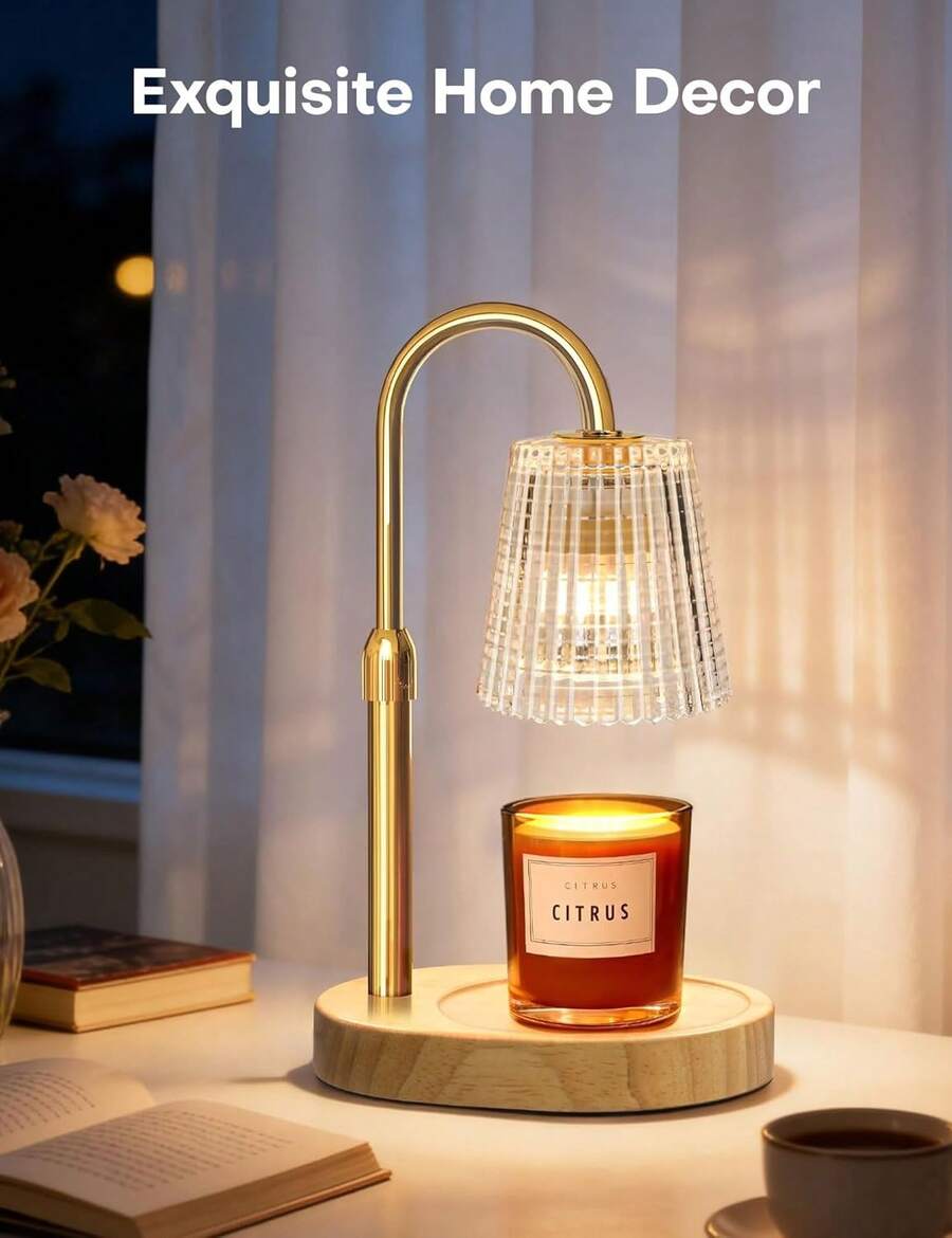Candle Warmer Lamp With Timer And Dimmer Adjustable Height For Home Room Decor, Brithday Gifts For Women, Candle Warmer For Scented Jar Candles Mother's Day Gifts,Champagne - 1PC - View 1