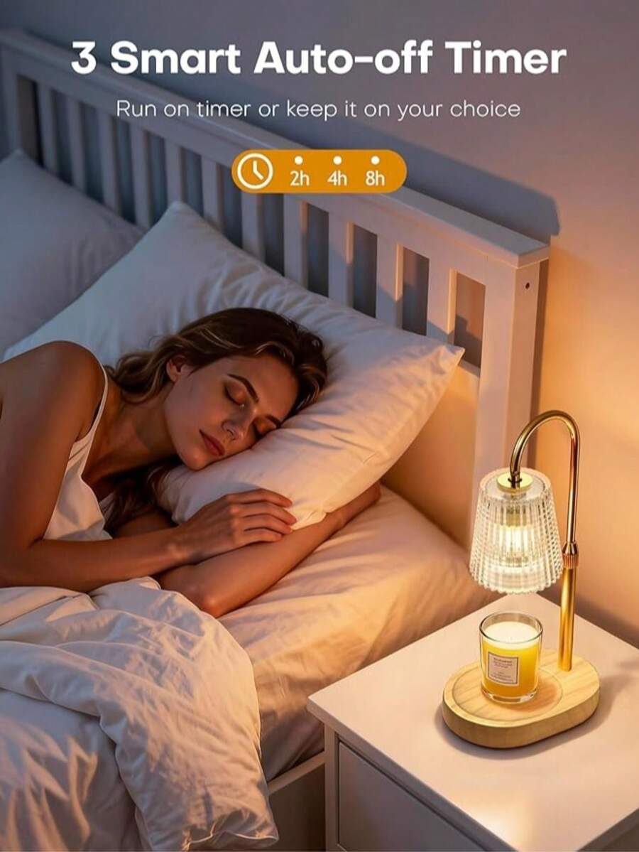 Candle Warmer Lamp With Timer And Dimmer Adjustable Height For Home Room Decor, Brithday Gifts For Women, Candle Warmer For Scented Jar Candles Mother's Day Gifts,Champagne - 1PC - View 3