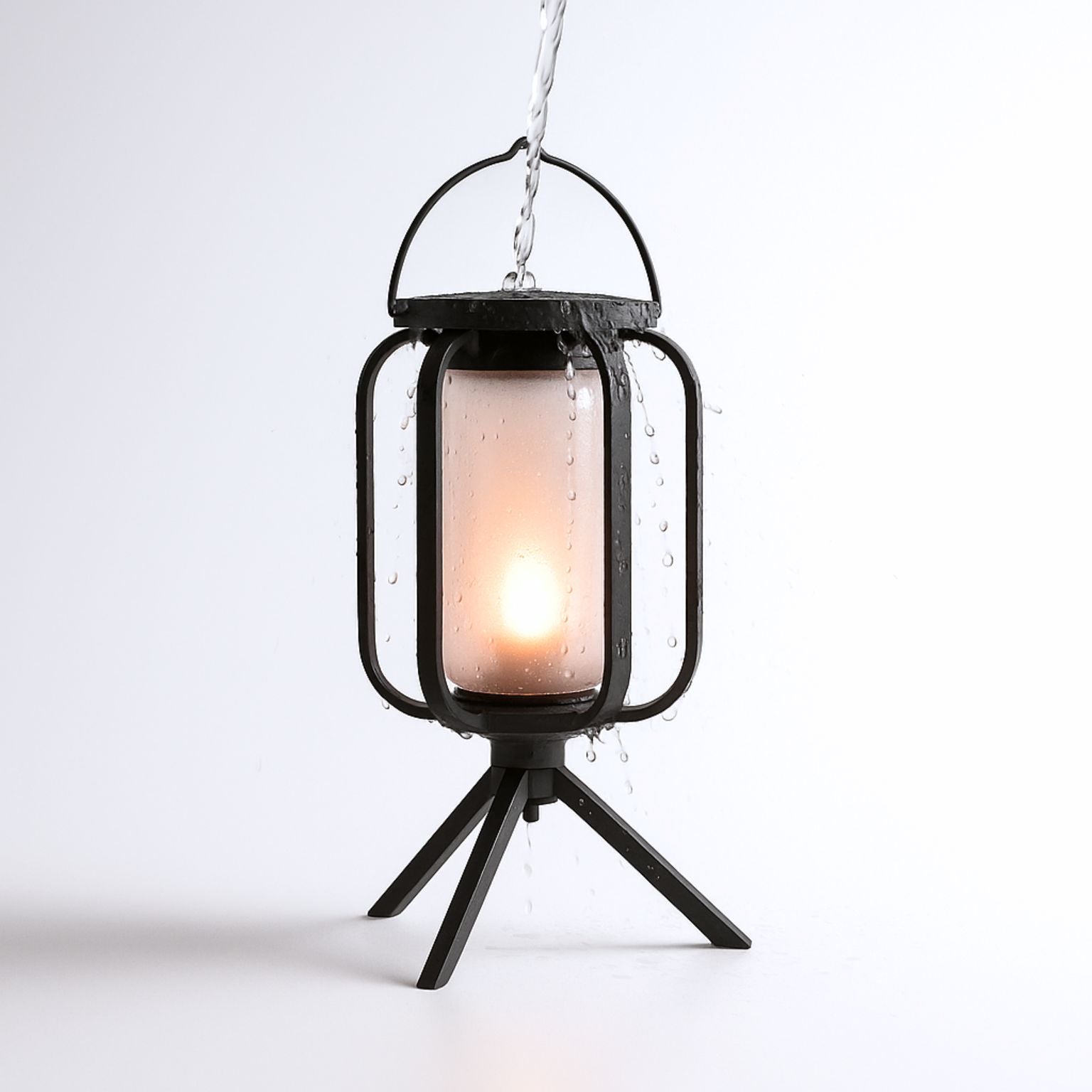 Realistic Solar Outdoor Automatic Firelight Lantern