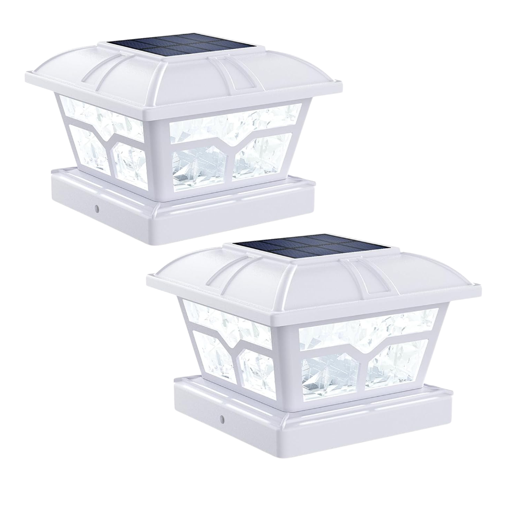 Dual Color Solar Post Cap Lights For Outdoor Fence And Deck