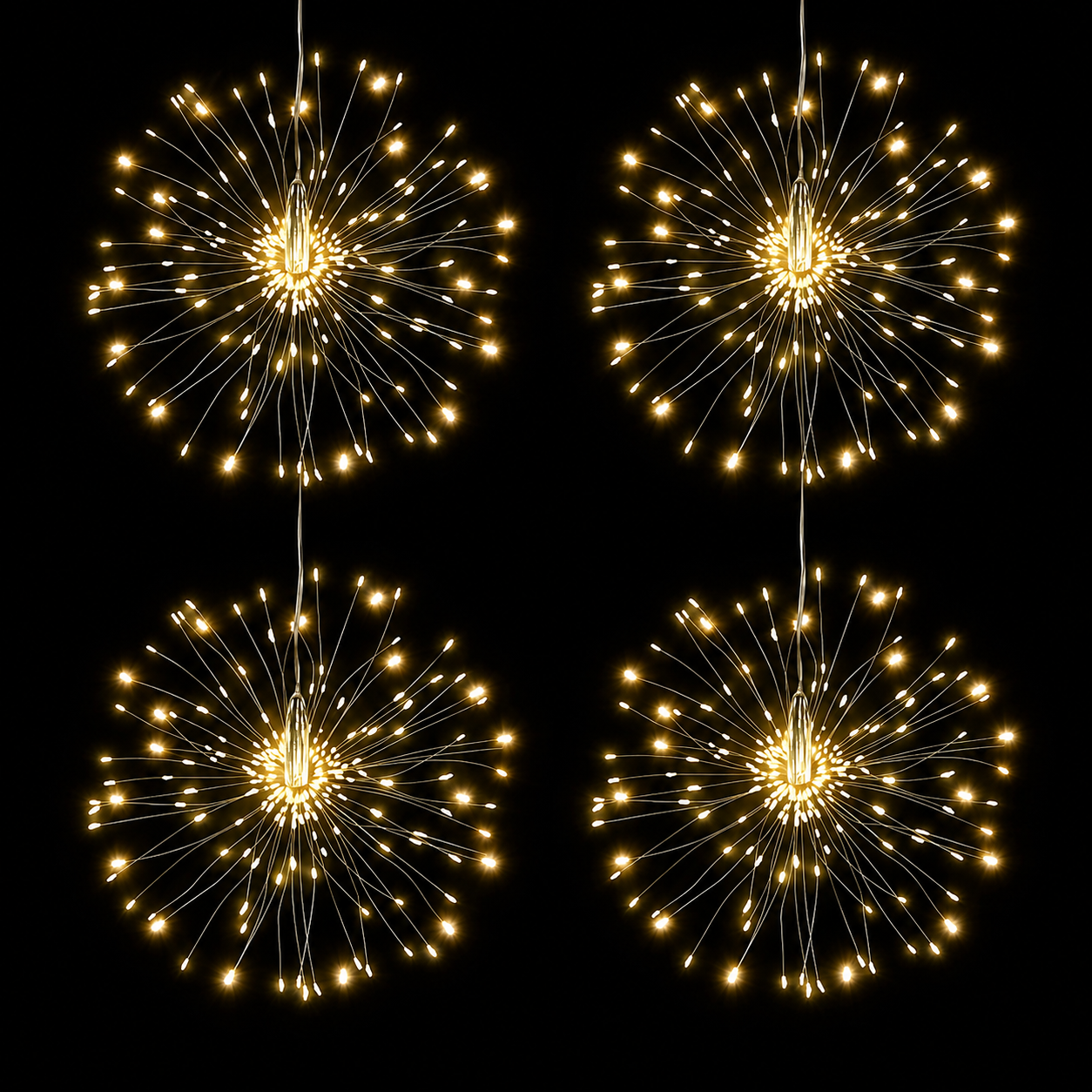 Solar Powered Hanging Firework Lights For Patio Garden And Trees