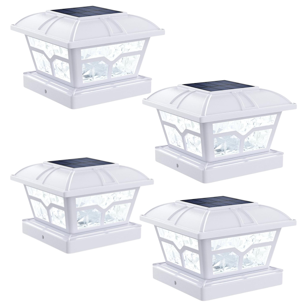 Dual Color Solar Post Cap Lights For Outdoor Fence And Deck