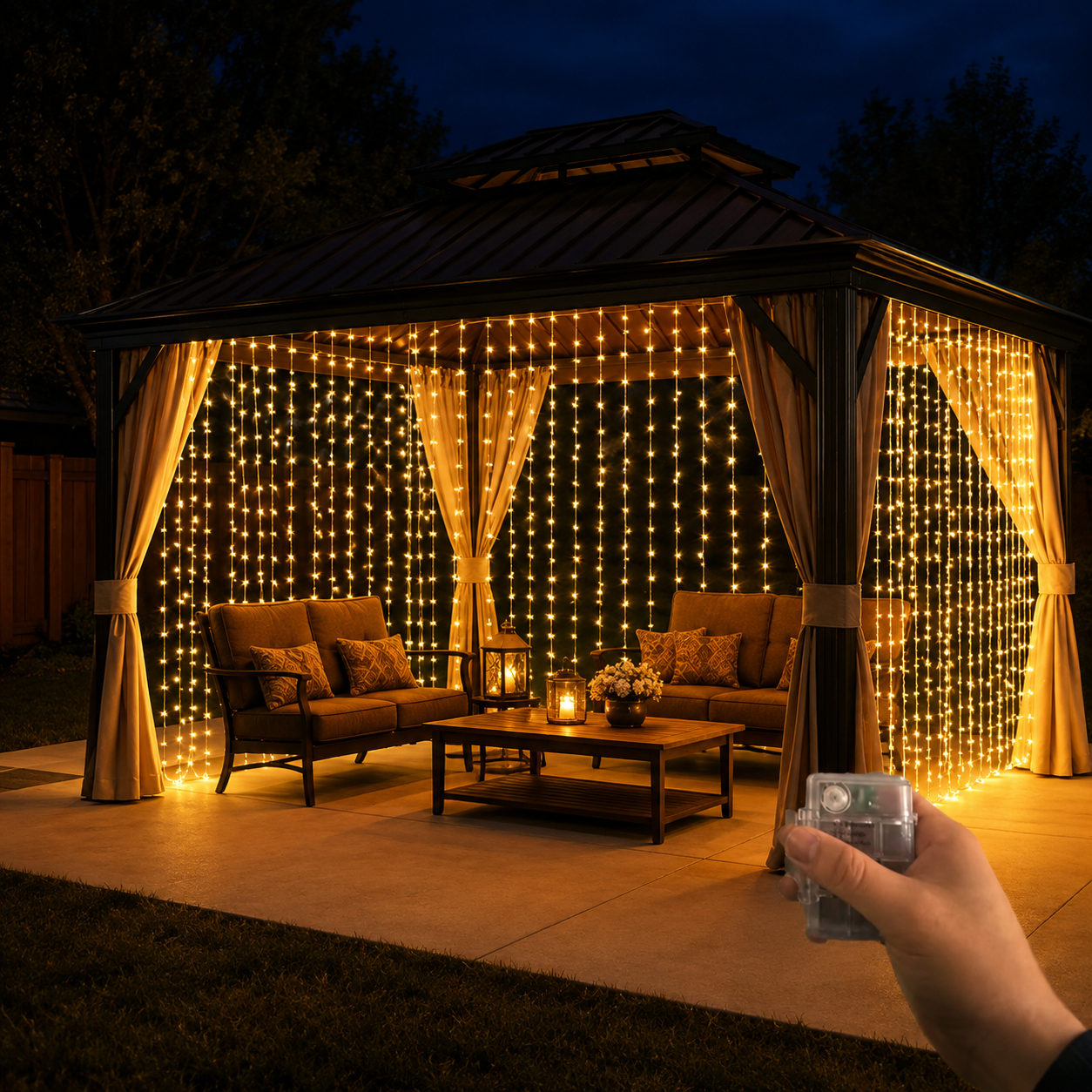 8 Mode LED Star Waterfall Lights For Indoor Outdoor Party Decor