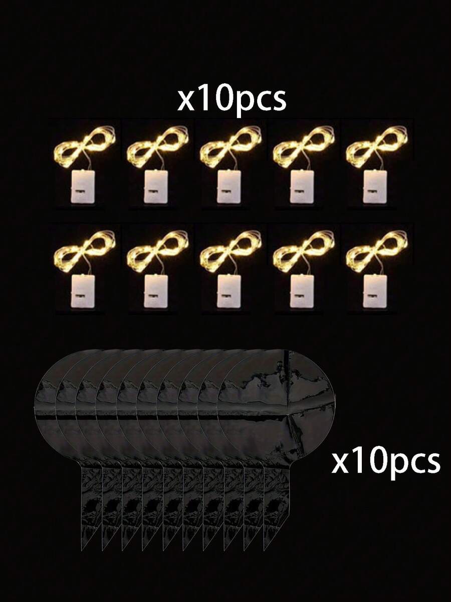20pcs(10sets)/10pcs/2pcs-LED Balloon String Lights, Transparent Bobo Ball Design, Charming LED Glowing Bobo Balls With Cool White String Lights, Suitable For Birthday, Wedding, Anniversary, Valentine's Day And Christmas Decoration, Summer Beach Party Decoration, Birthday Balloons, Indoor Party Decoration, Warm White/White String Lights - Clear - View 16