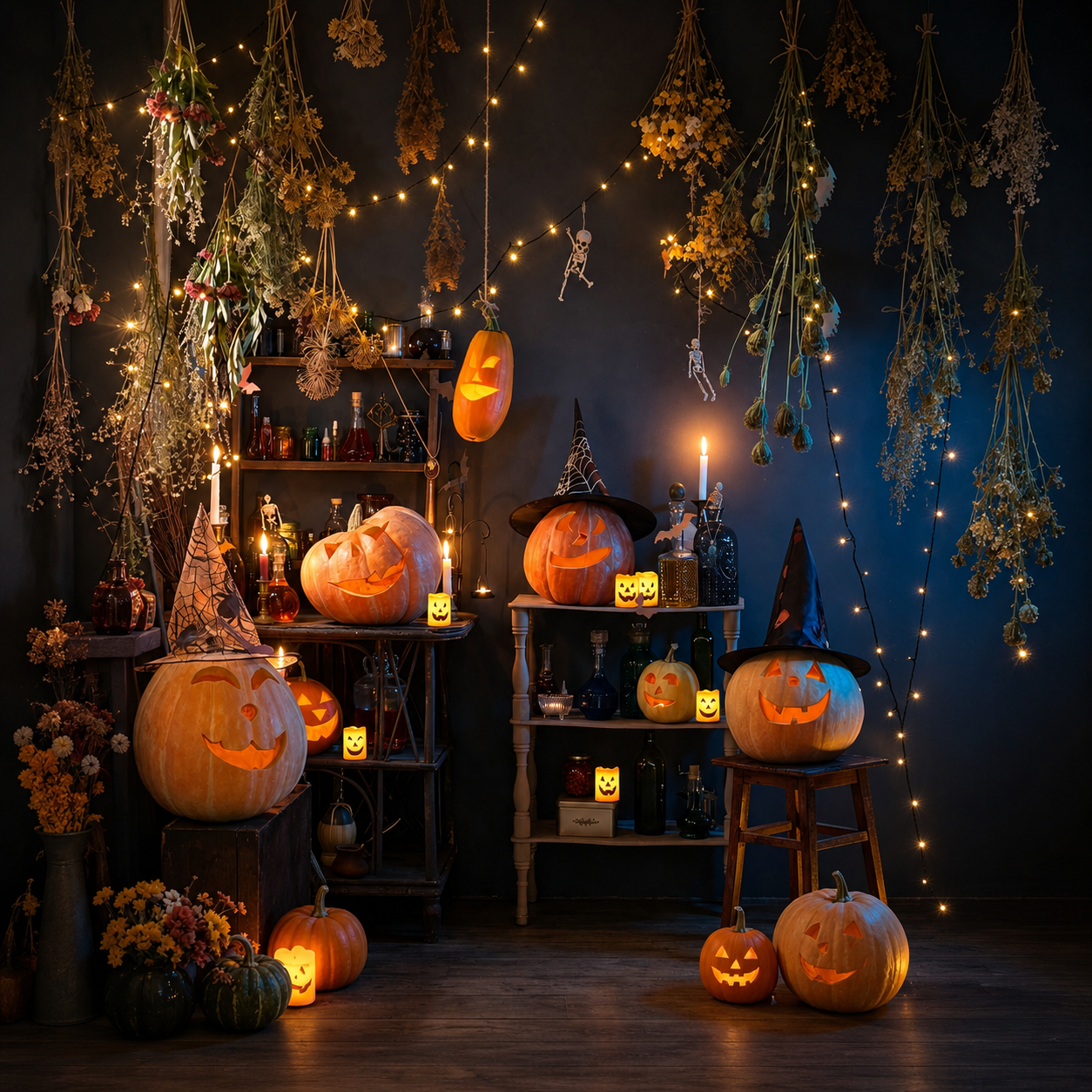 Halloween Flameless LED Pumpkin Candles For Party Night Room Decor
