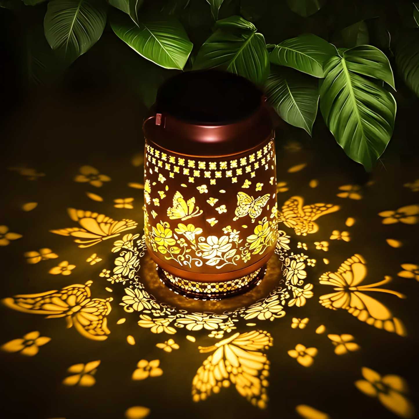 Outdoor Hummingbird Solar Lanterns Waterproof Hanging Metal Lights