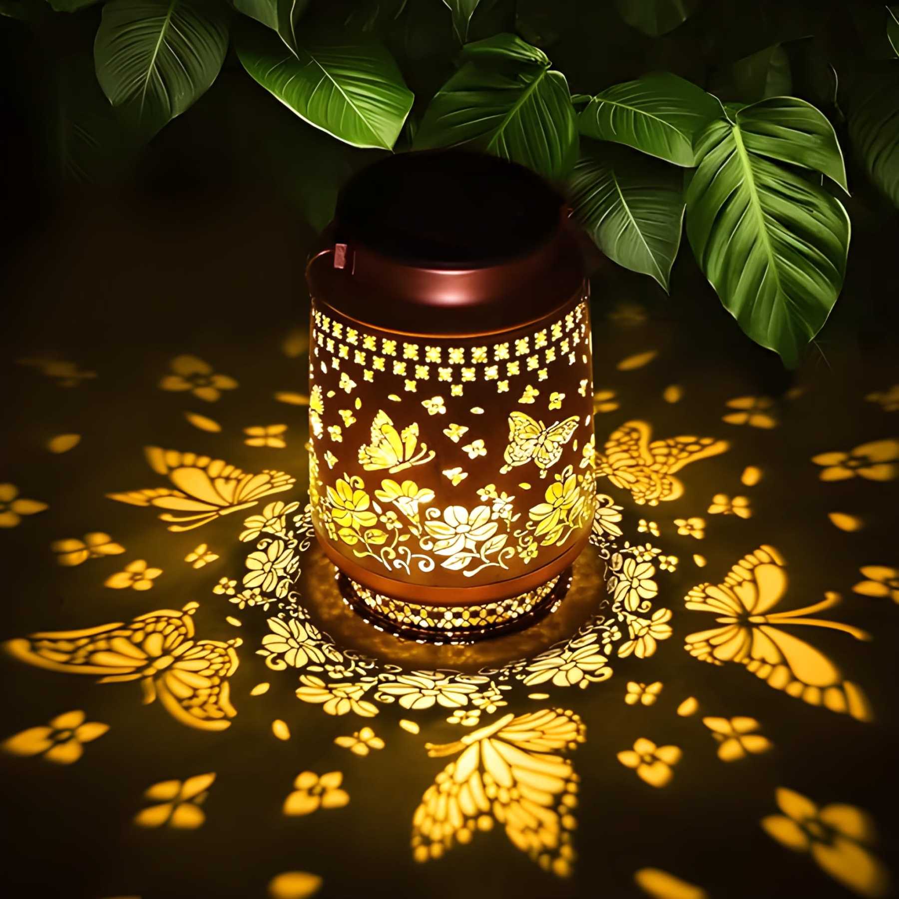 Outdoor Hummingbird Solar Lanterns Waterproof Hanging Metal Lights