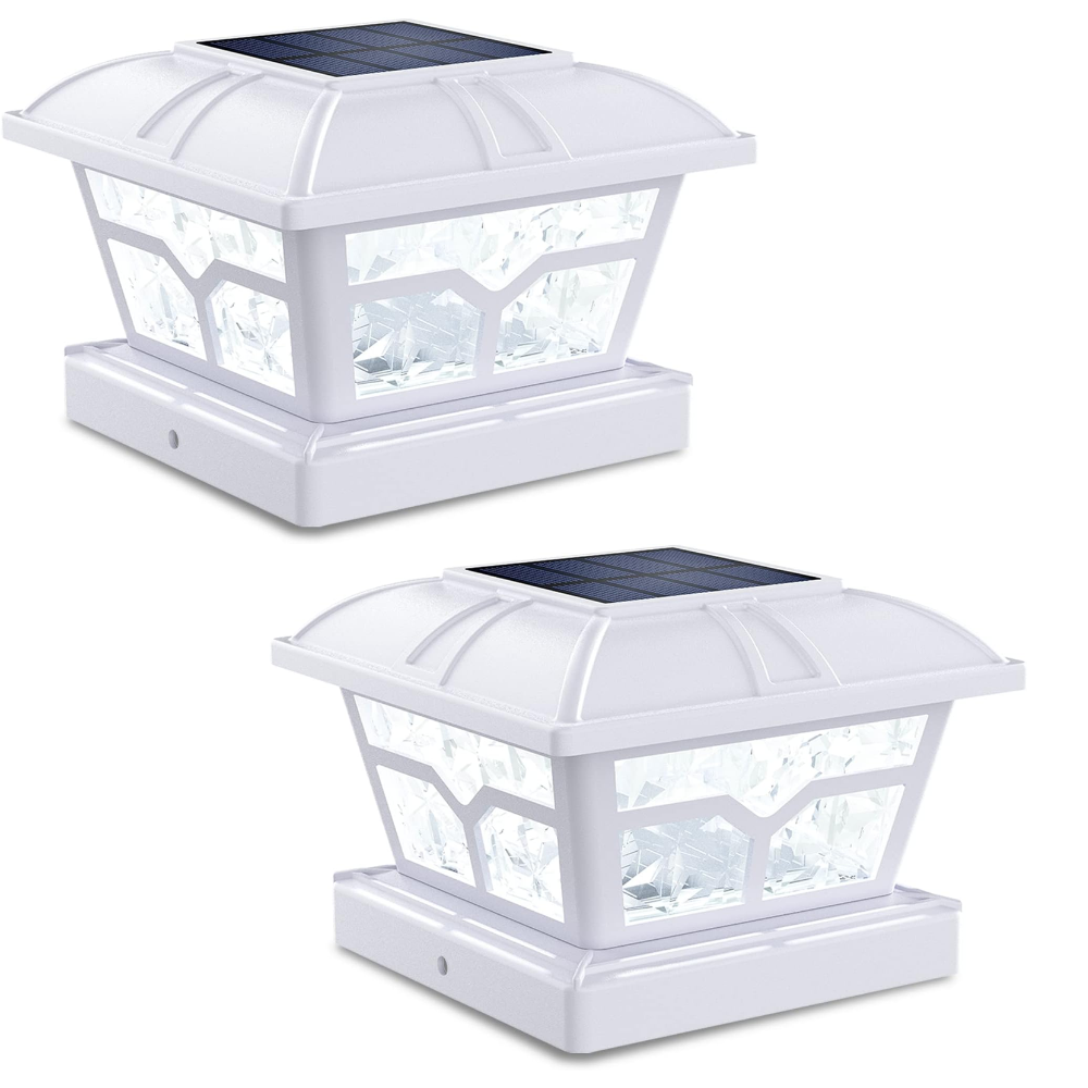 Dual Color Solar Post Cap Lights For Outdoor Fence And Deck