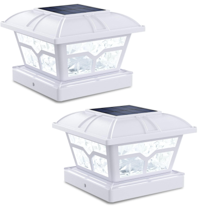 Dual Color Solar Post Cap Lights For Outdoor Fence And Deck