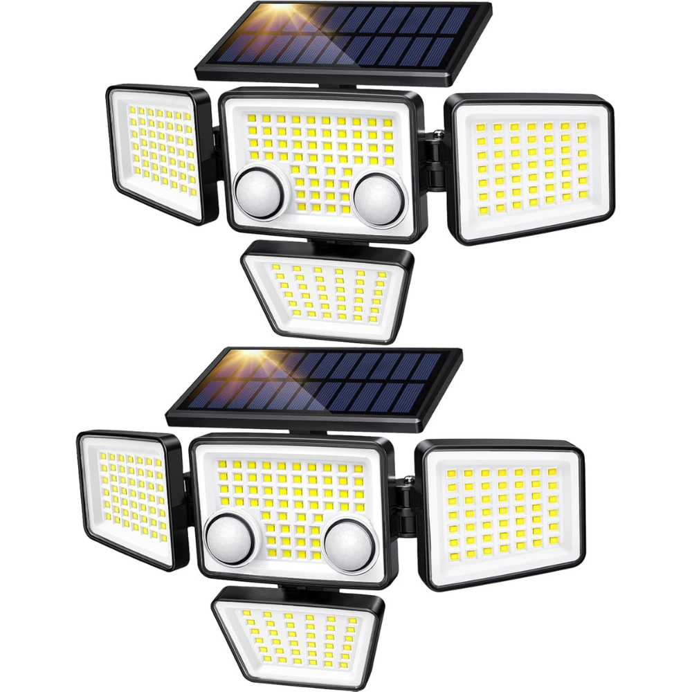 Solar Outdoor Motion Sensor Lights with Four Heads
