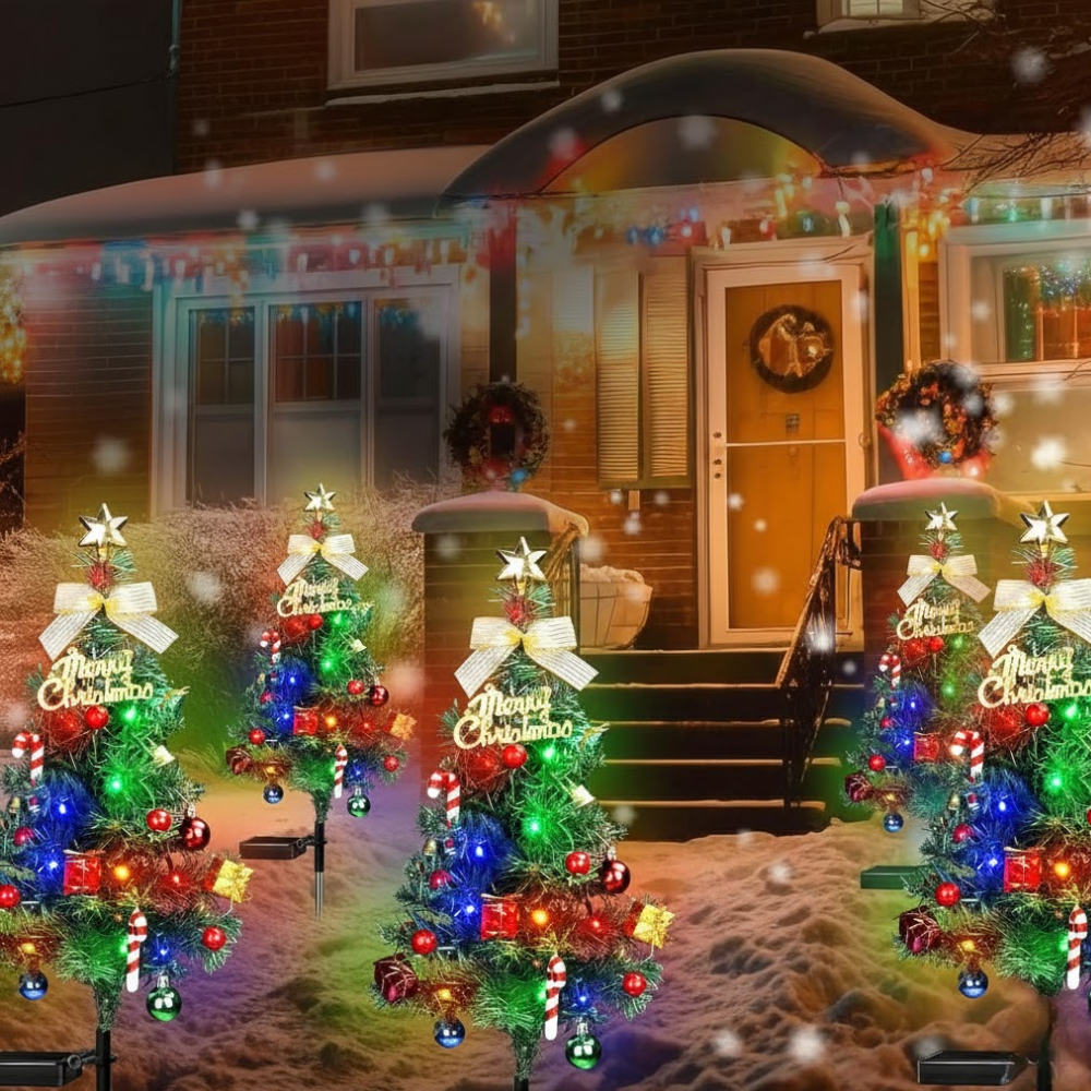 Solar Fiber Christmas Tree Outdoor Pathway Light