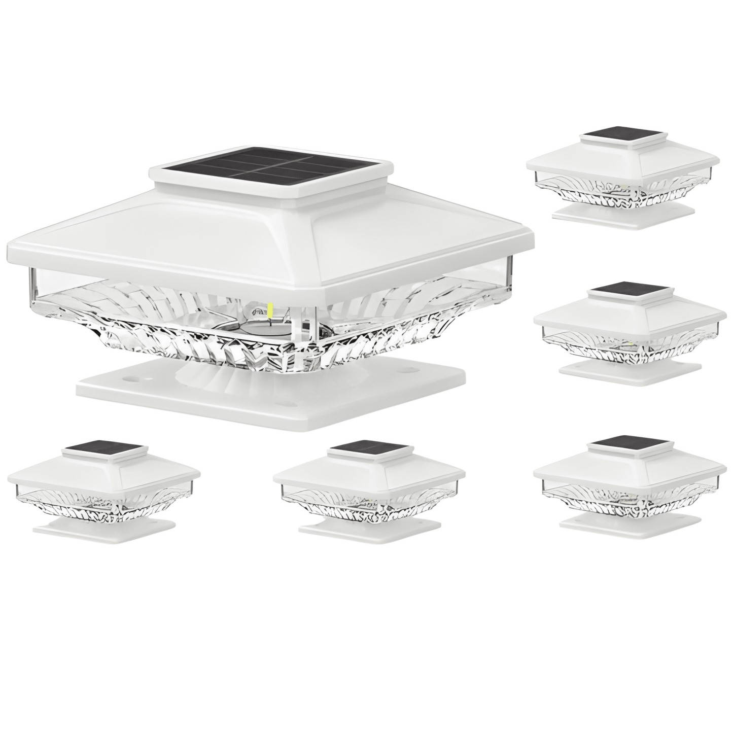6 Packs Of Solar Post Lights, Outdoor Decorative Post cap Light, 