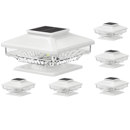6 Packs Of Solar Post Lights, Outdoor Decorative Post cap Light, 