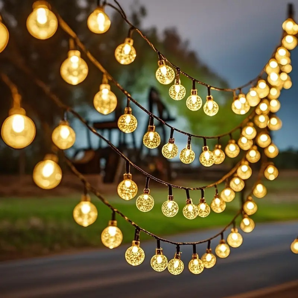 Solar Outdoor LED Ball String Lights