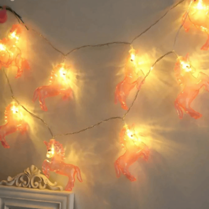 Unicorn LED Sparkly Fairy Lights - Solar Flame Torch