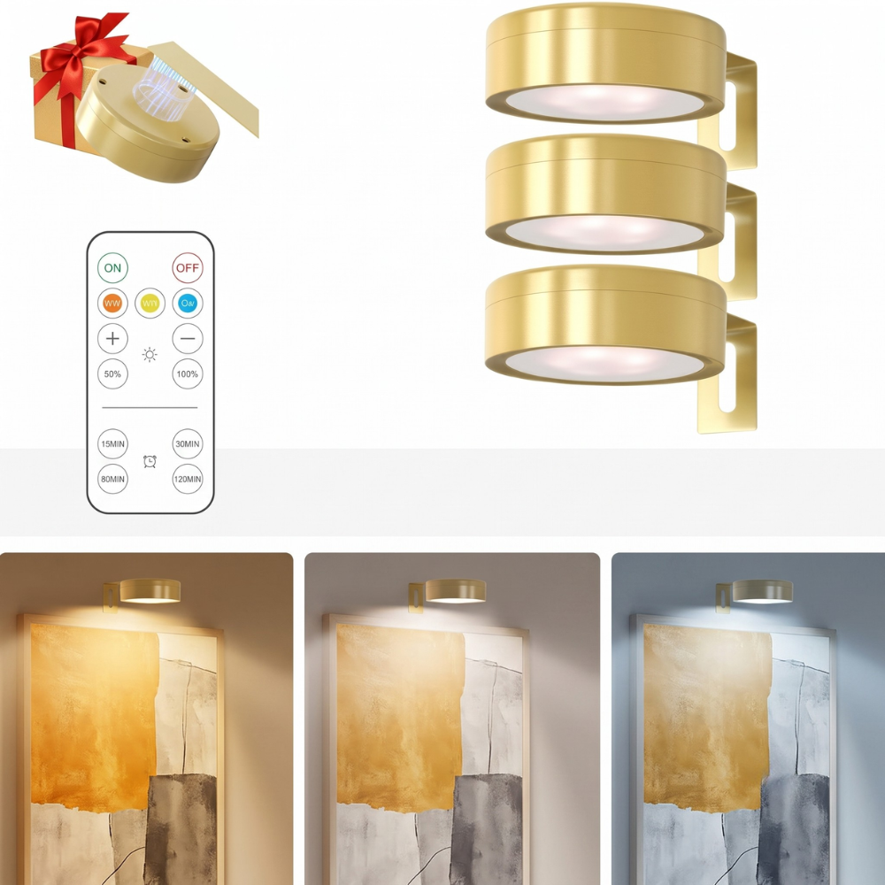 Rechargeable LED Magnetic Wall Lamp for Art Display