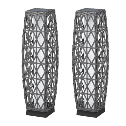 Outdoor Solar Wicker Floor Lamp