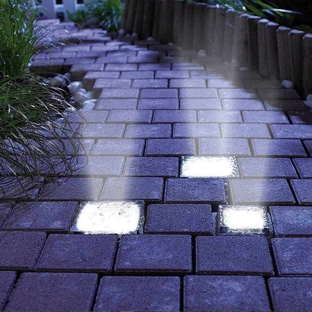 Glass Brick Path Light-Solar Flame Torch