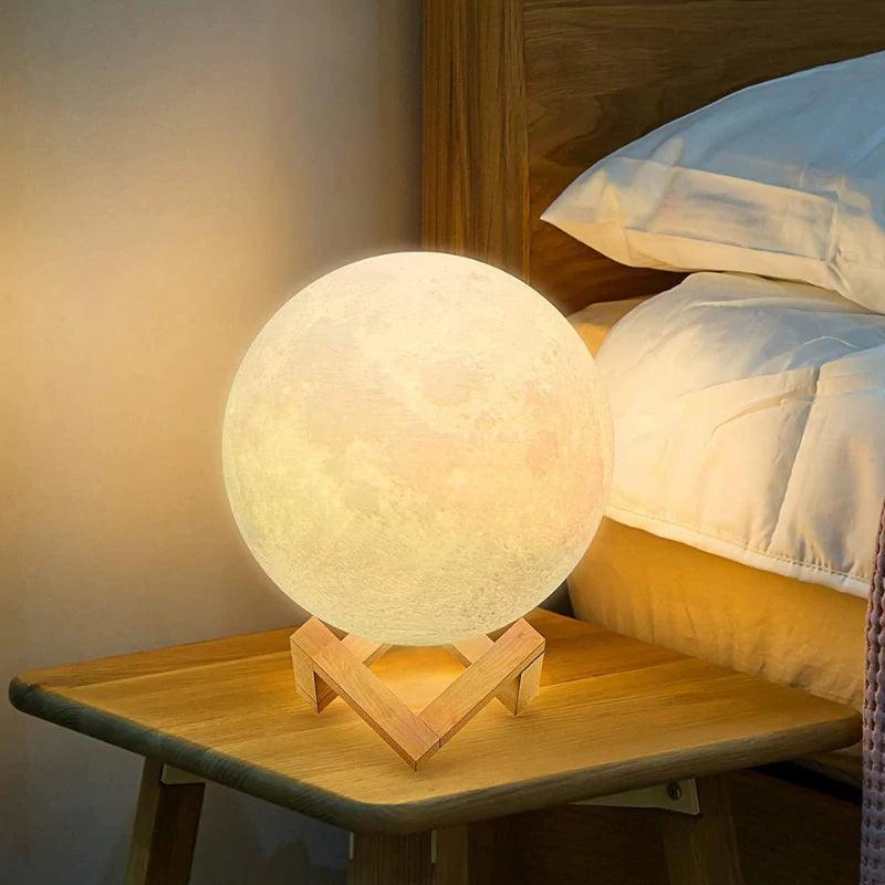 3D Printed Moon Lamp-Solar Flame Torch