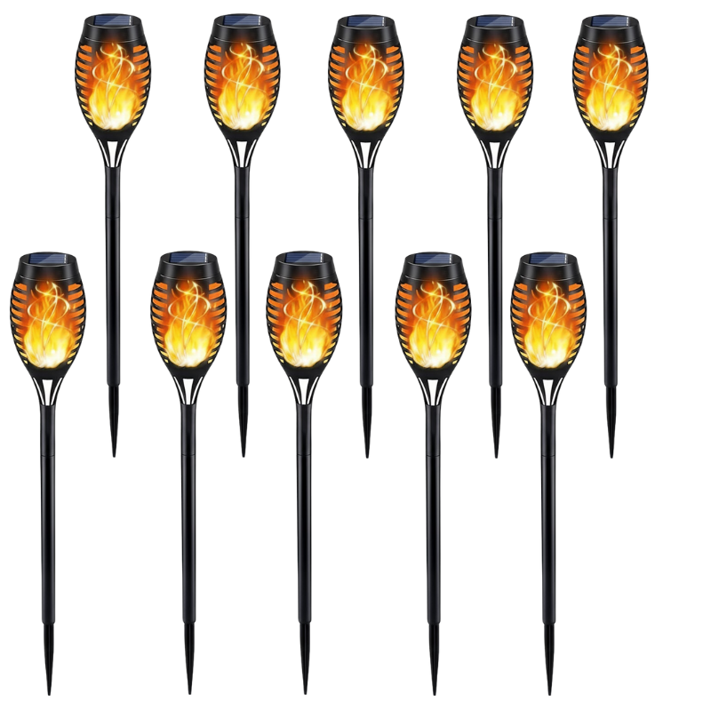 Flickering Flame Solar Torch Lights For Outdoor Halloween Decor