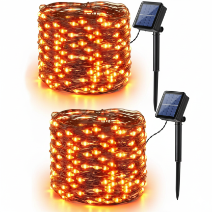 2 Pack Total 78FT 240 LED Solar Halloween Fairy Lights