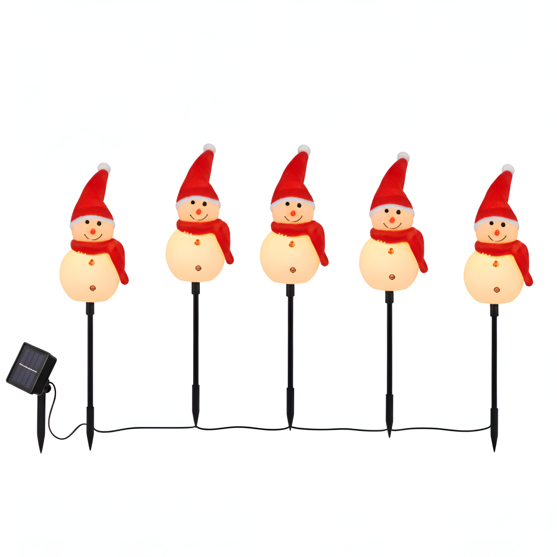 Solar Powered Snowman Outdoor Decorative Path Lights