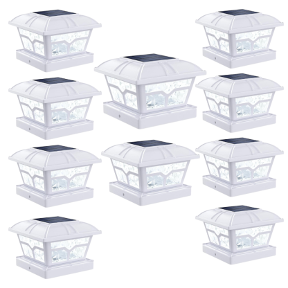 Dual Color Solar Post Cap Lights For Outdoor Fence And Deck