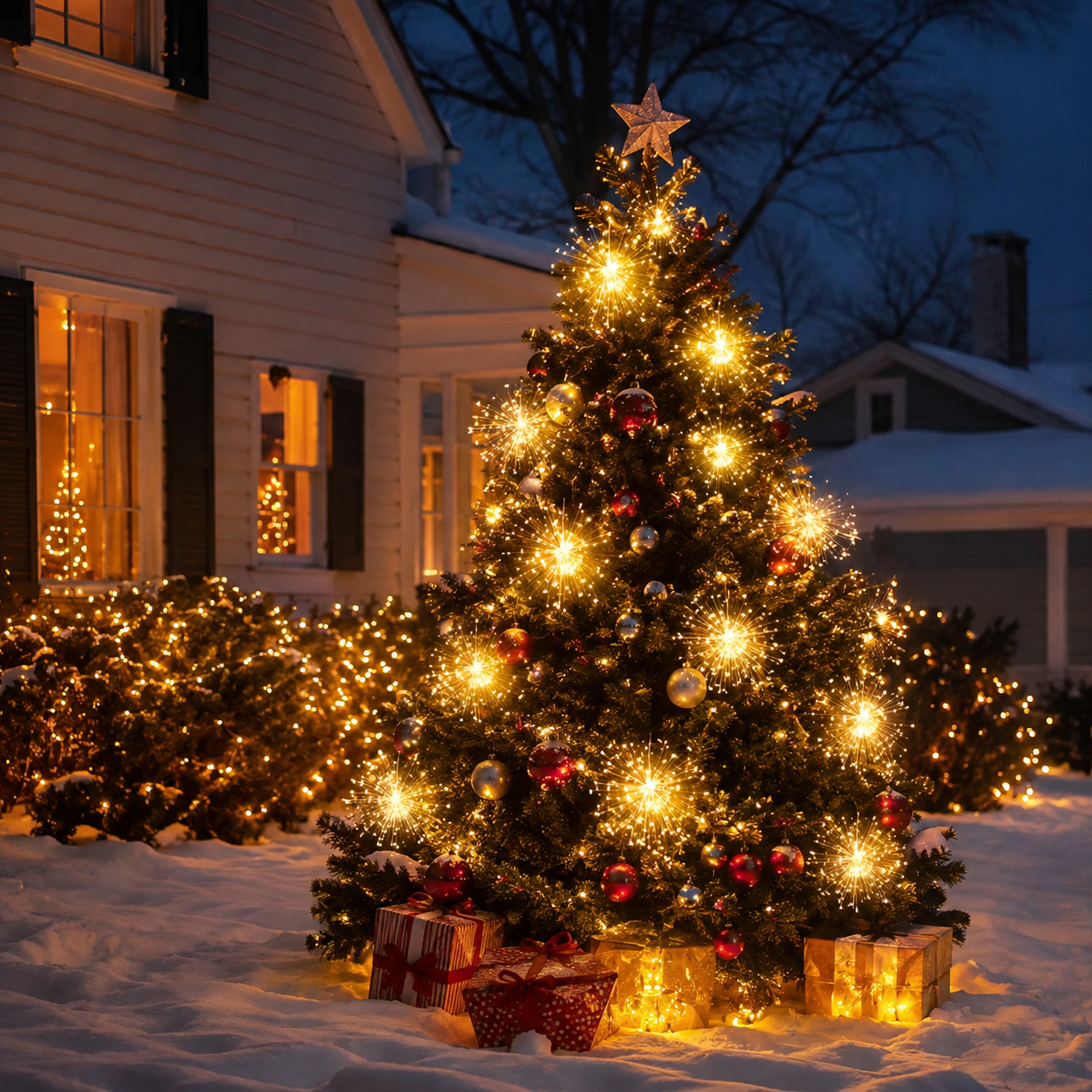 Solar Powered Hanging Firework Lights For Patio Garden And Trees