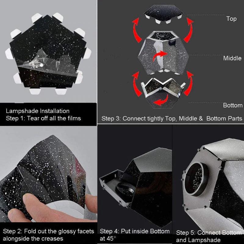 LED Galaxy Star Projector-Solar Flame Torch