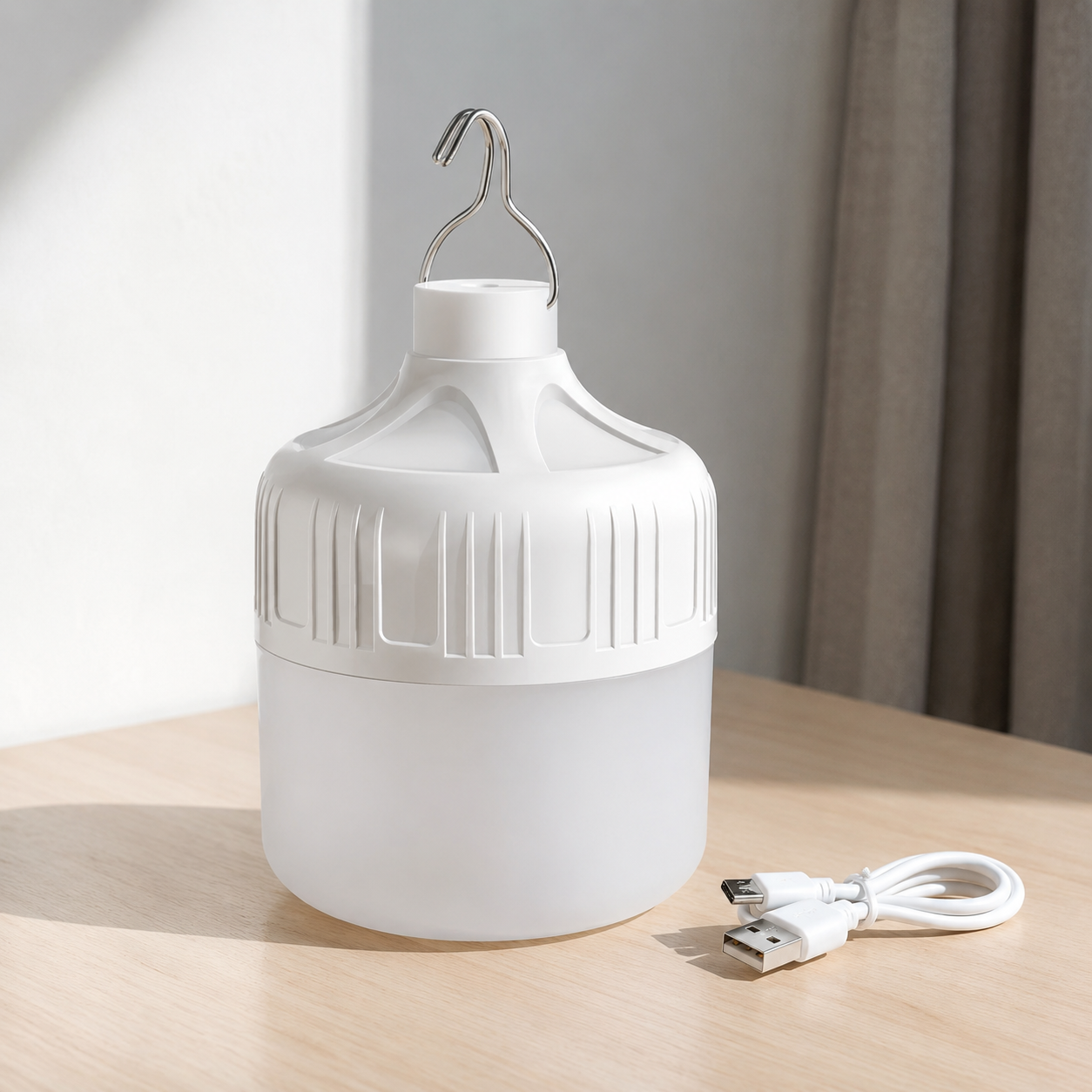 One Piece Portable USB Rechargeable LED Bulb With Hanging Hook