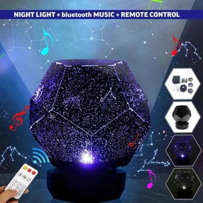 Galaxy Star Night Light Projector with Remote - Solar Flame Torch