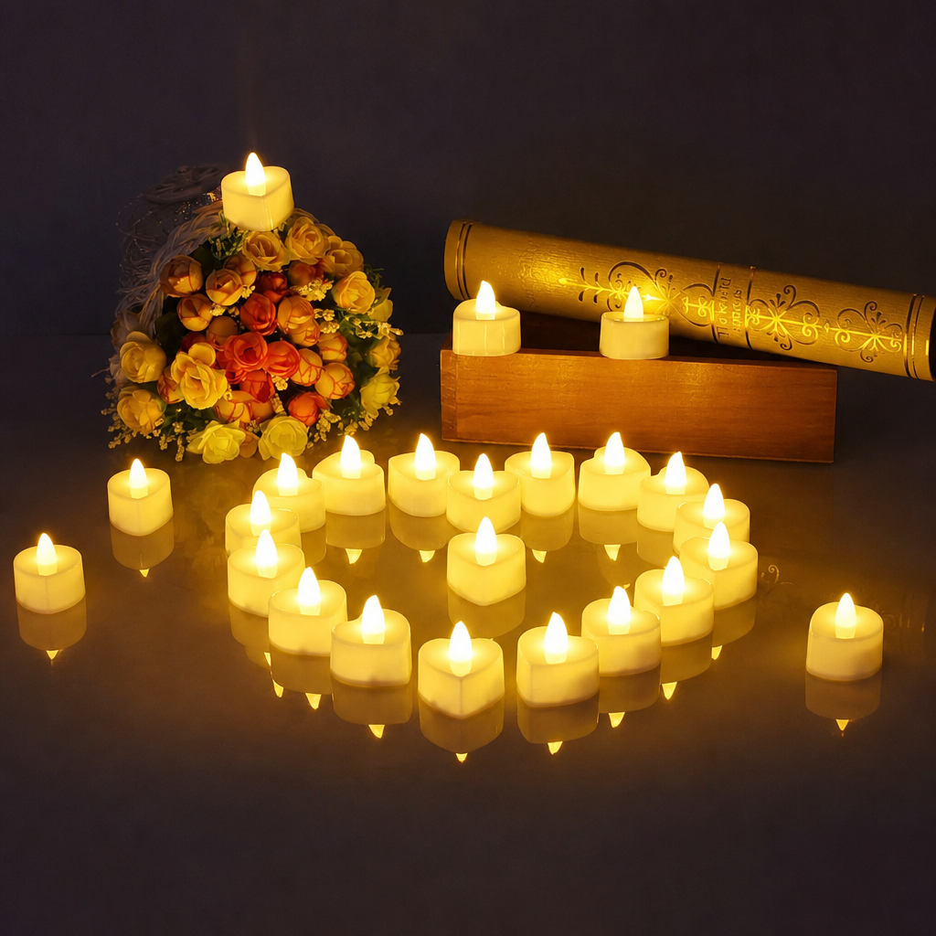 Cordate Shaped Flameless Led Candle Light 