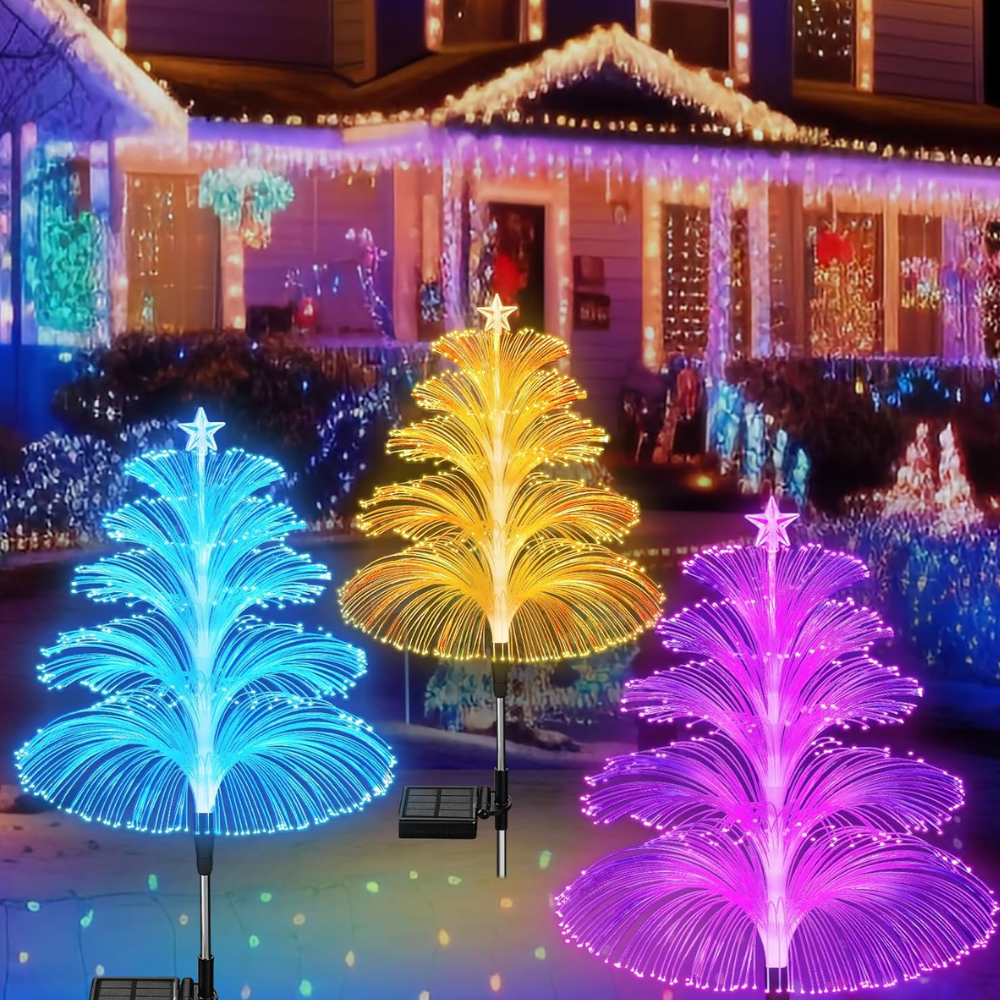 Solar Fiber Christmas Tree Outdoor Pathway Light