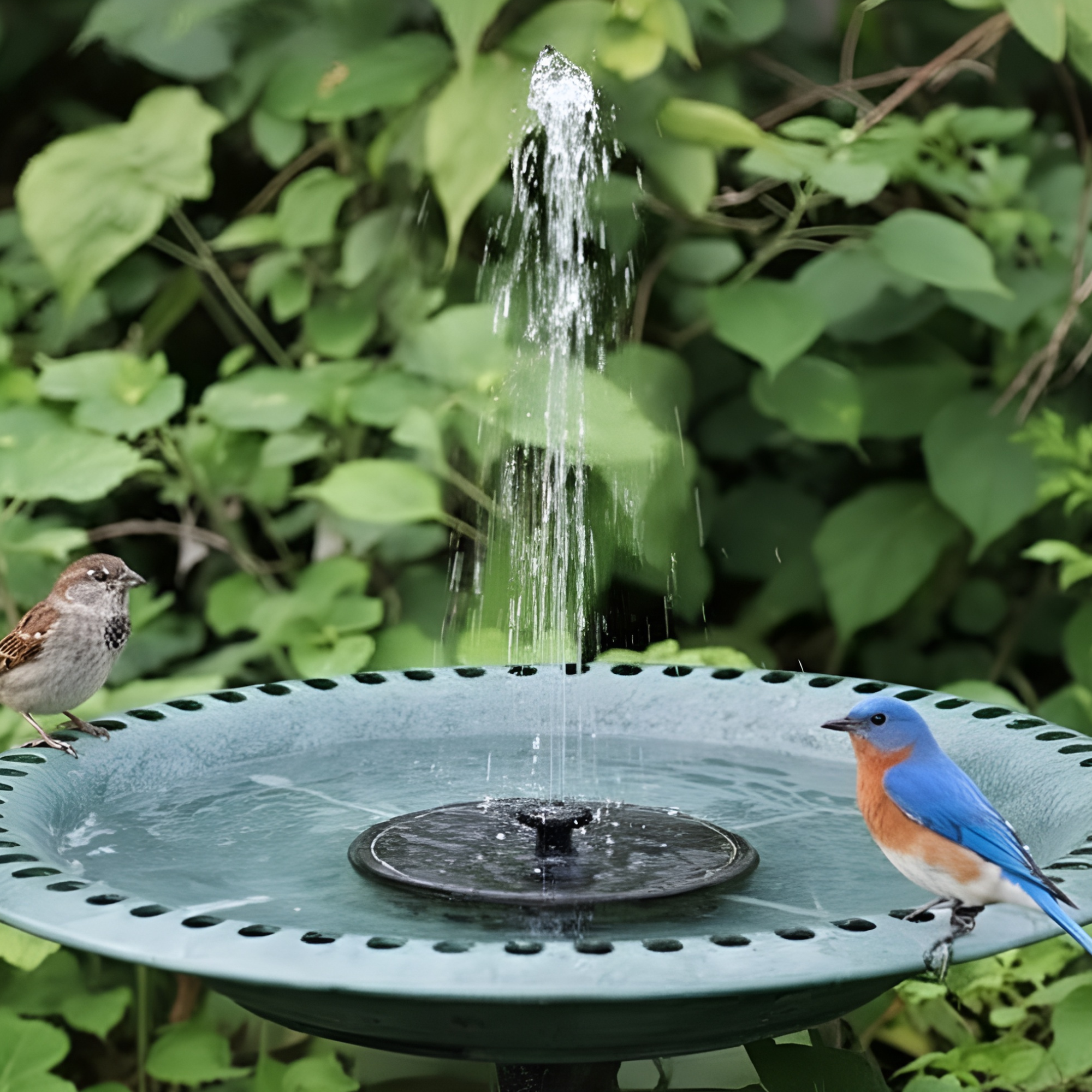 Aurora Solar Water Fountain With LED Lights 7 Nozzles Garden Pond Kit