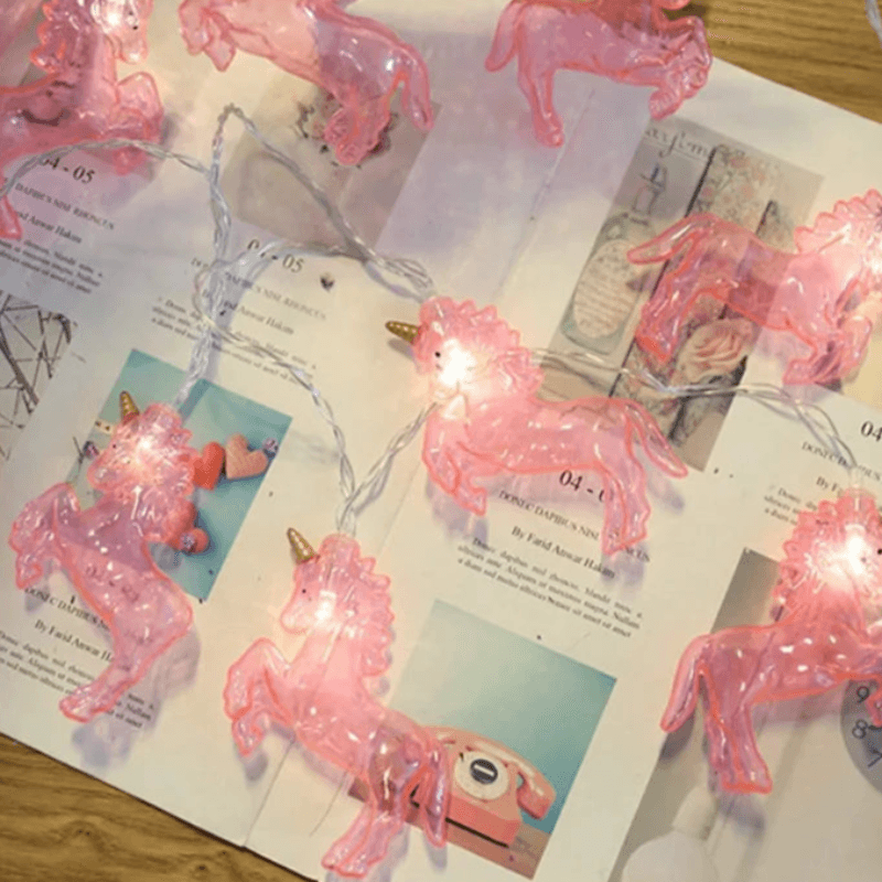Unicorn LED Sparkly Fairy Lights - Solar Flame Torch