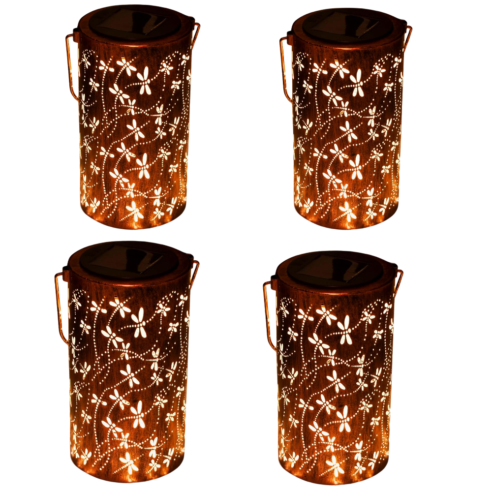Dragonfly Metal Solar Garden Lantern