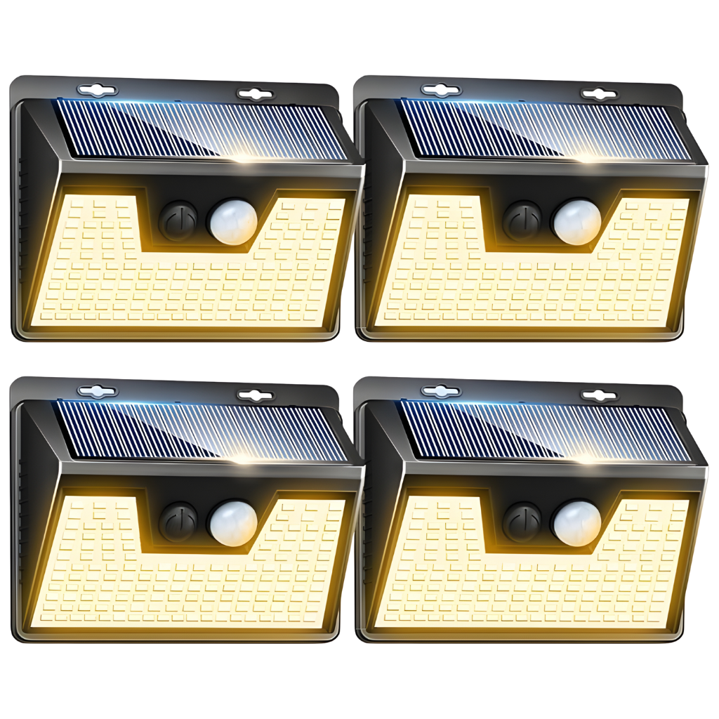 140LED Solar Security Fence Lights For Wall Garden Yard Outside