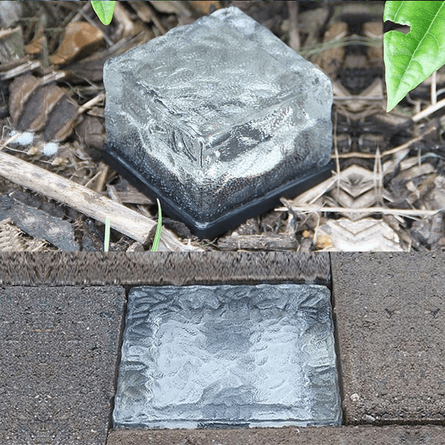 Solar-Powered Heavy Duty Brick Path Light - Heavy Duty Outdoor Lights! - Solar Flame Torch