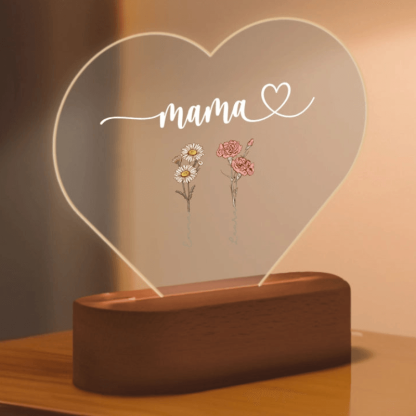 Mothers Day Personalized Acrylic Flower Light - Solar Flame Torch