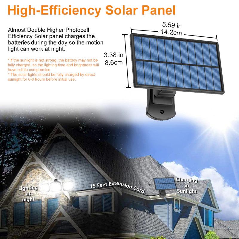 171LED 3 Head Motion Sensor Wall Lamp - Solar Flame Torch