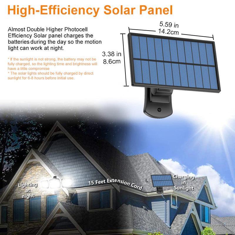 171LED 3 Head Motion Sensor Wall Lamp - Solar Flame Torch